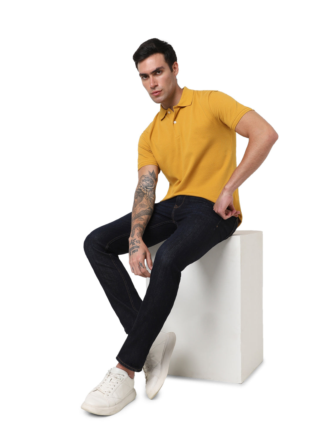 Selected Homme - SLHCRATER - Structure SS Polo - Yellow