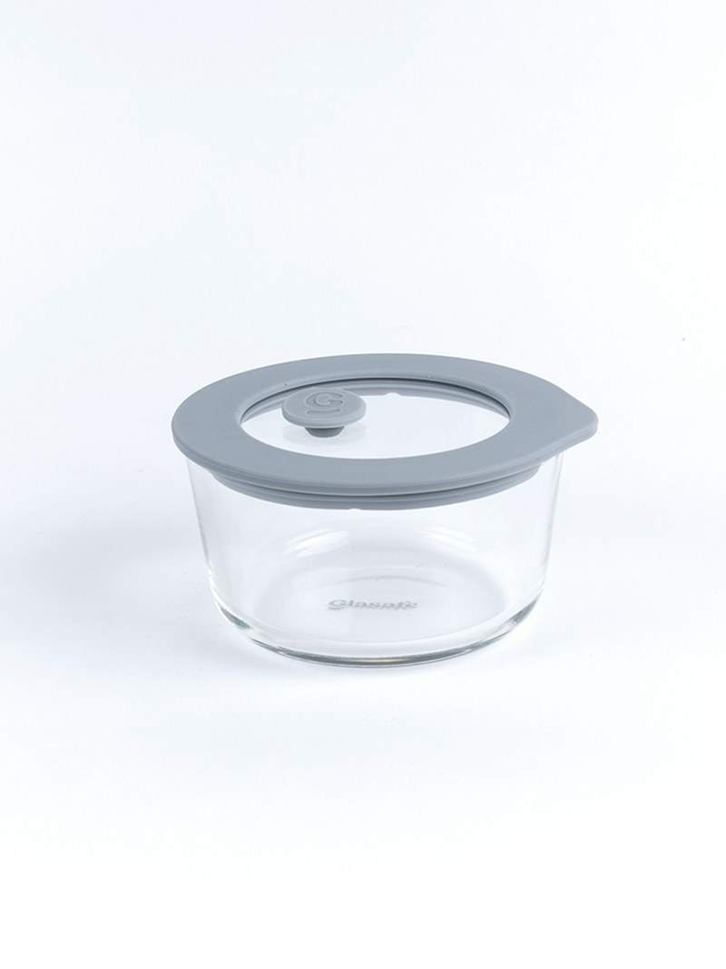 Borosilicate Glass Bowl with Leak-Proof Lid and Air Vent – 250ml (Soothing Slate)