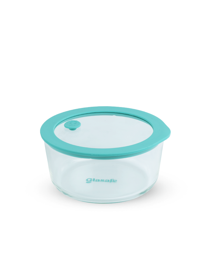Large Borosilicate Glass Serving Bowl with Leak-proof Lid – 1600ml Mellow Mist