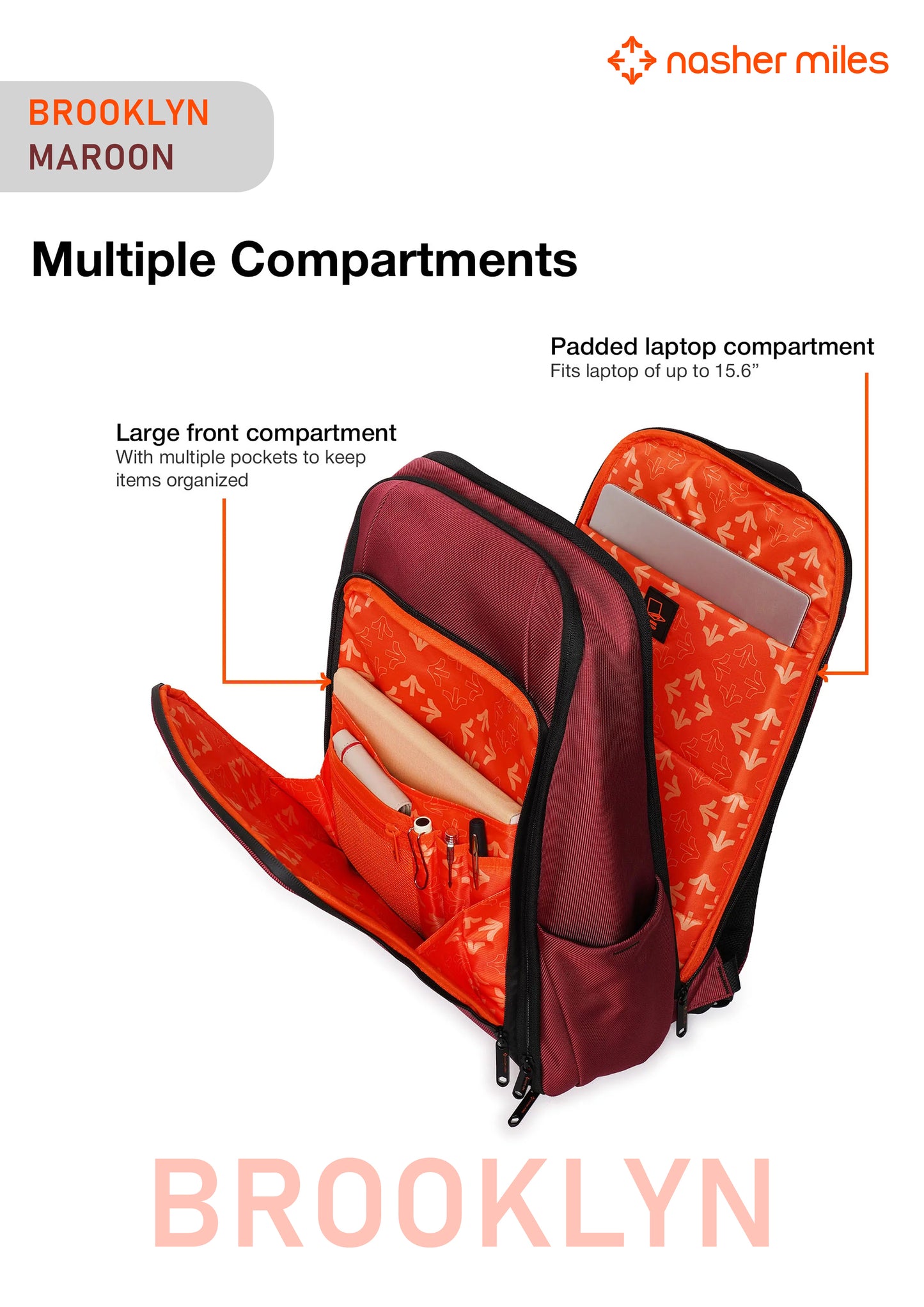 Nasher Miles Brooklyn Backpack- Maroon
