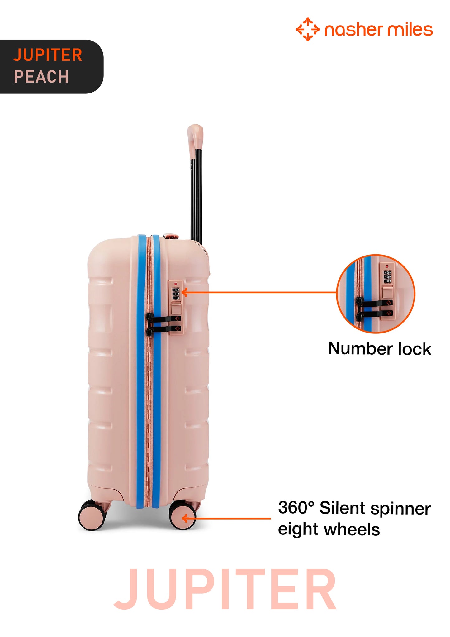 Nasher Miles Jupiter Luggage - Peach