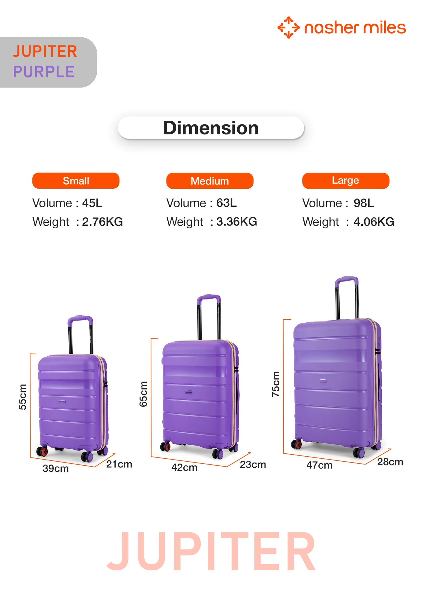 Nasher Miles Jupiter Luggage - Purple