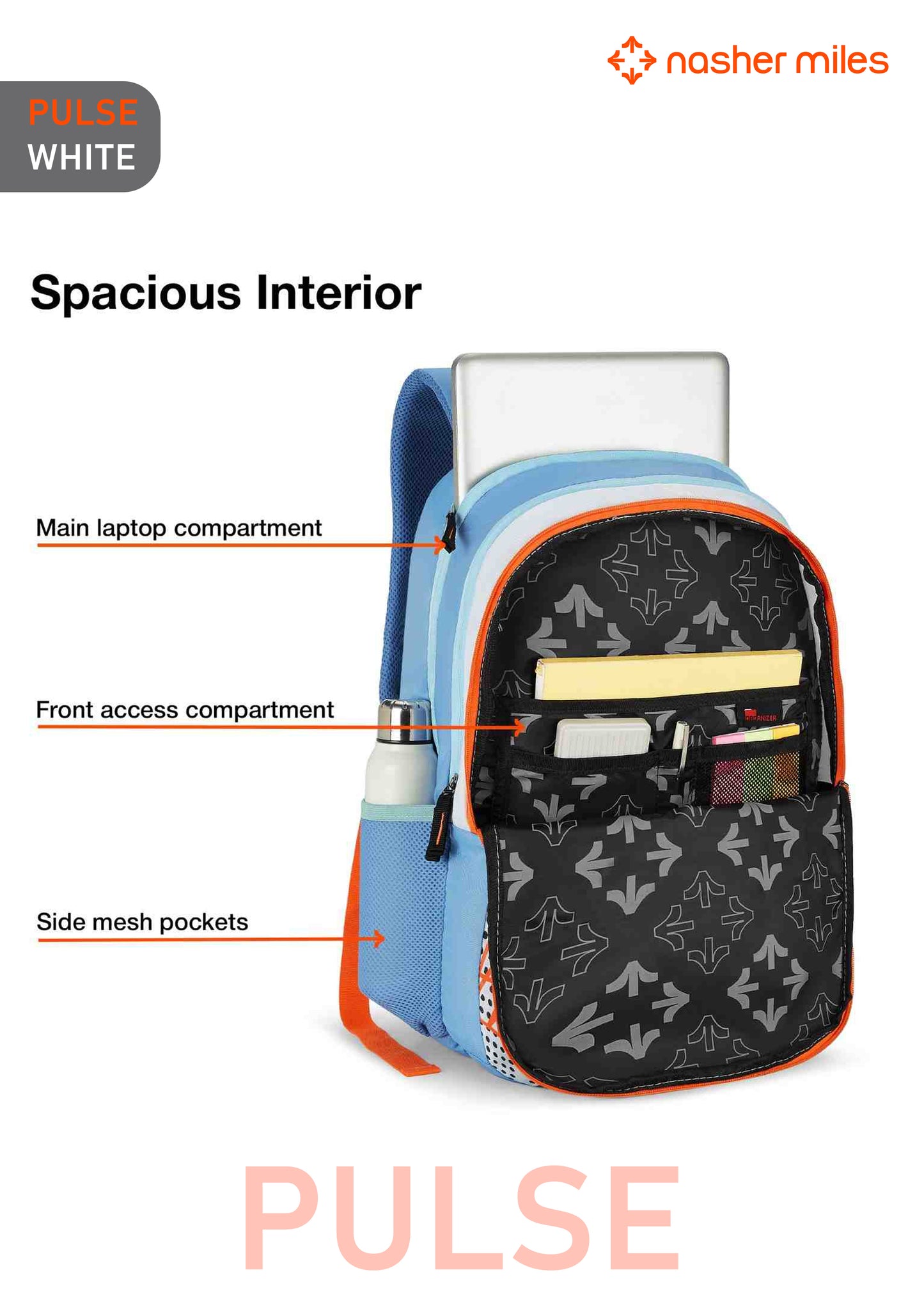 Nasher Miles Pulse Backpack - White