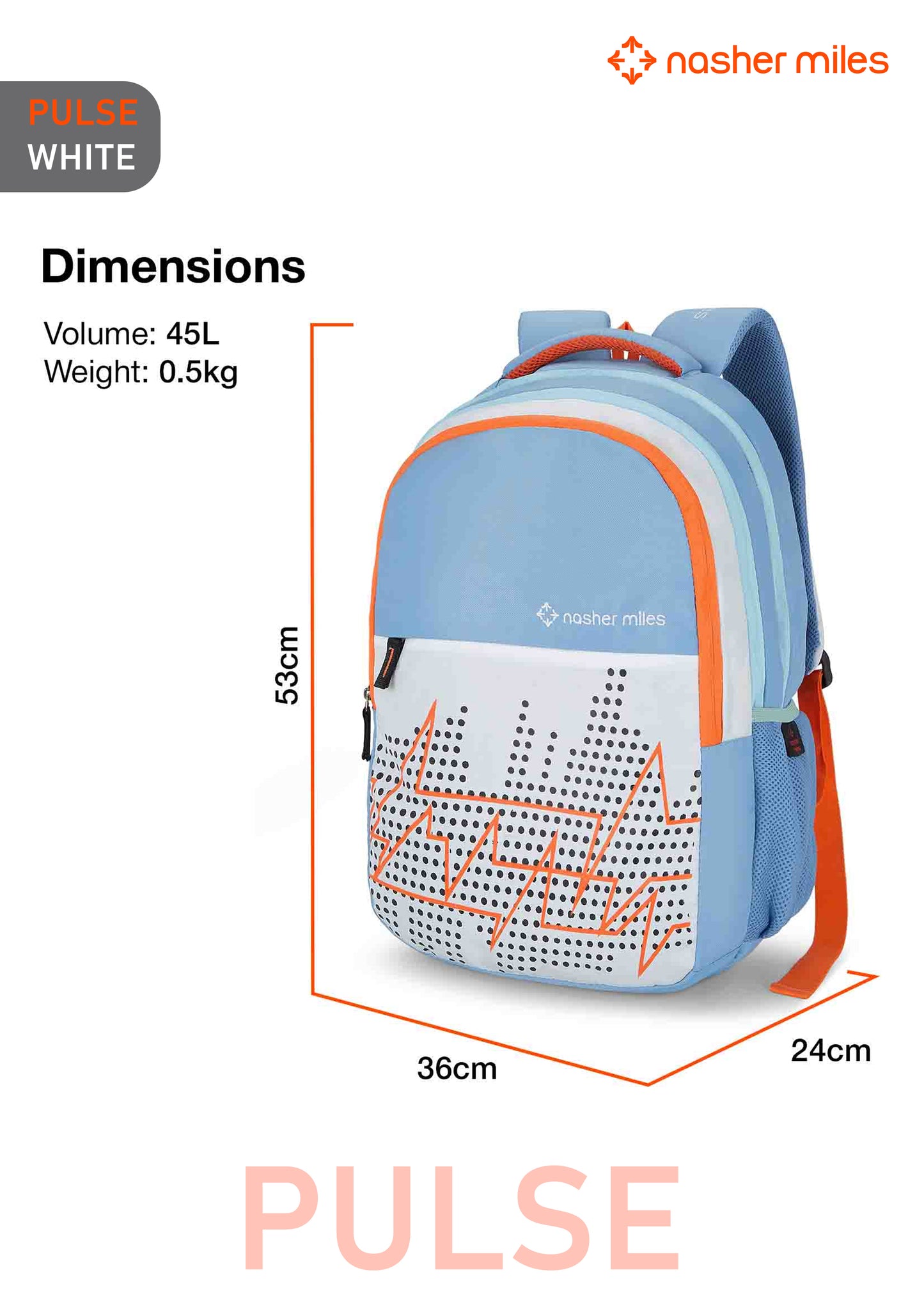 Nasher Miles Pulse Backpack - White