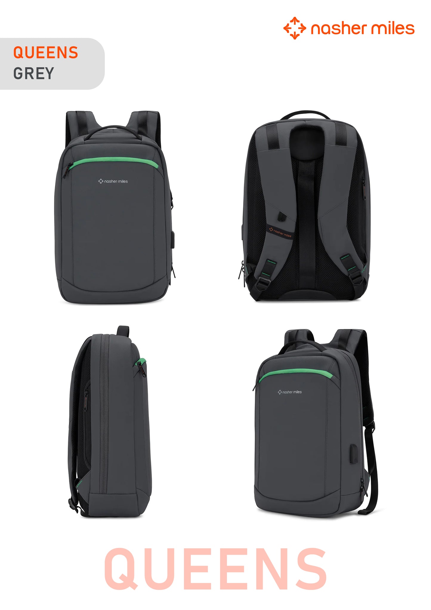Nasher Miles Queens Backpack- Grey
