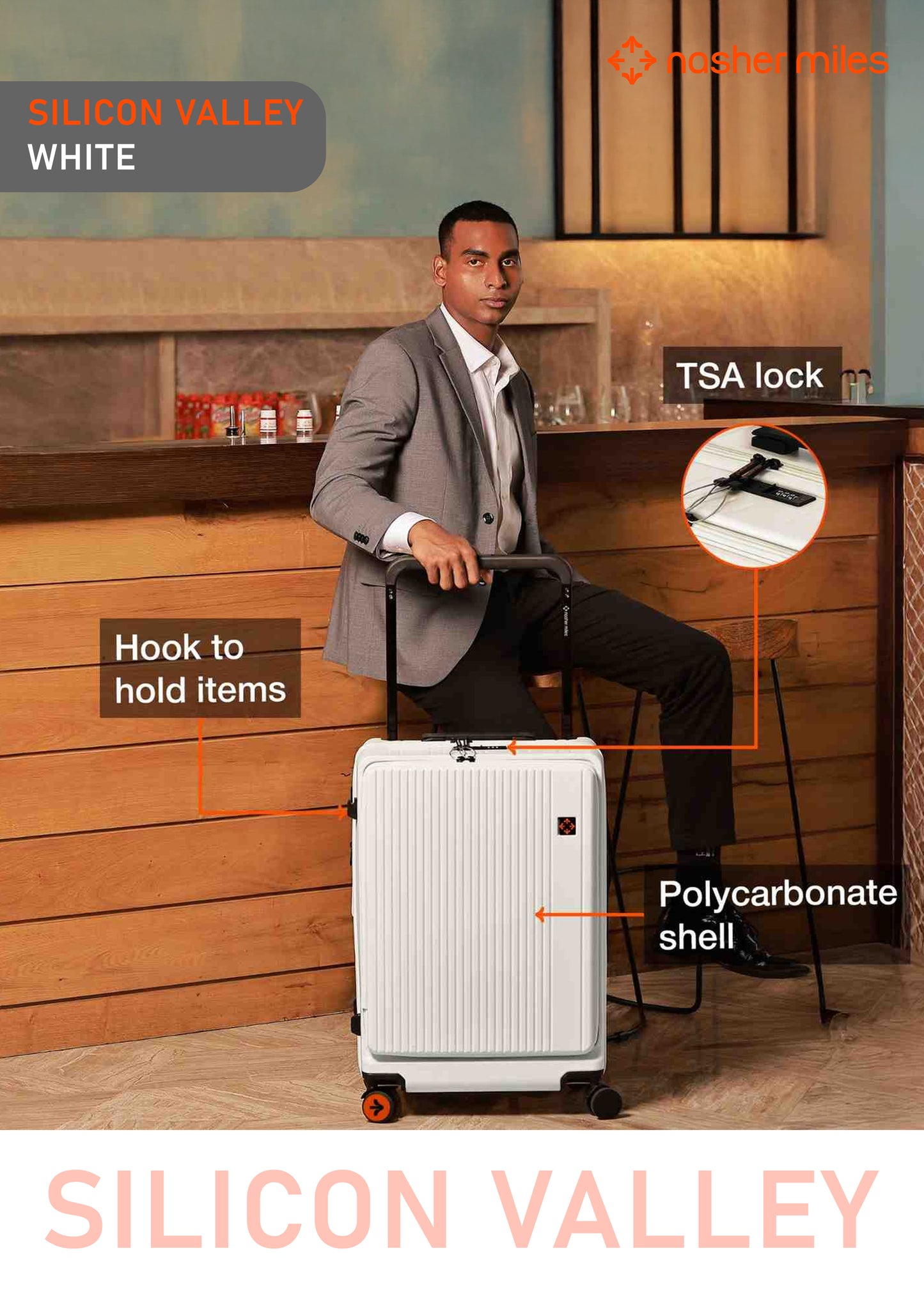Nasher Miles Silicon Valley Luggage - White