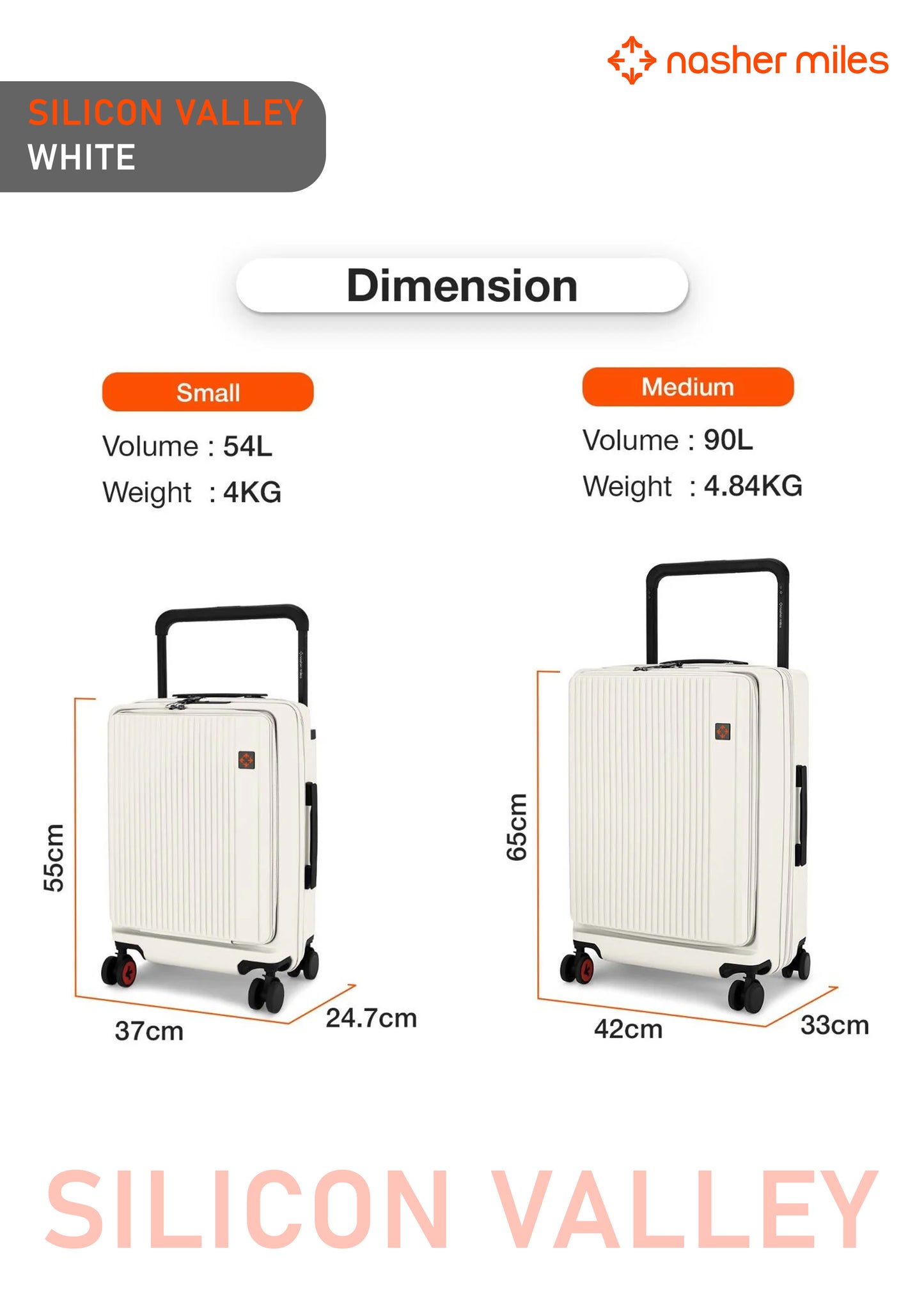 Nasher Miles Silicon Valley Luggage - White