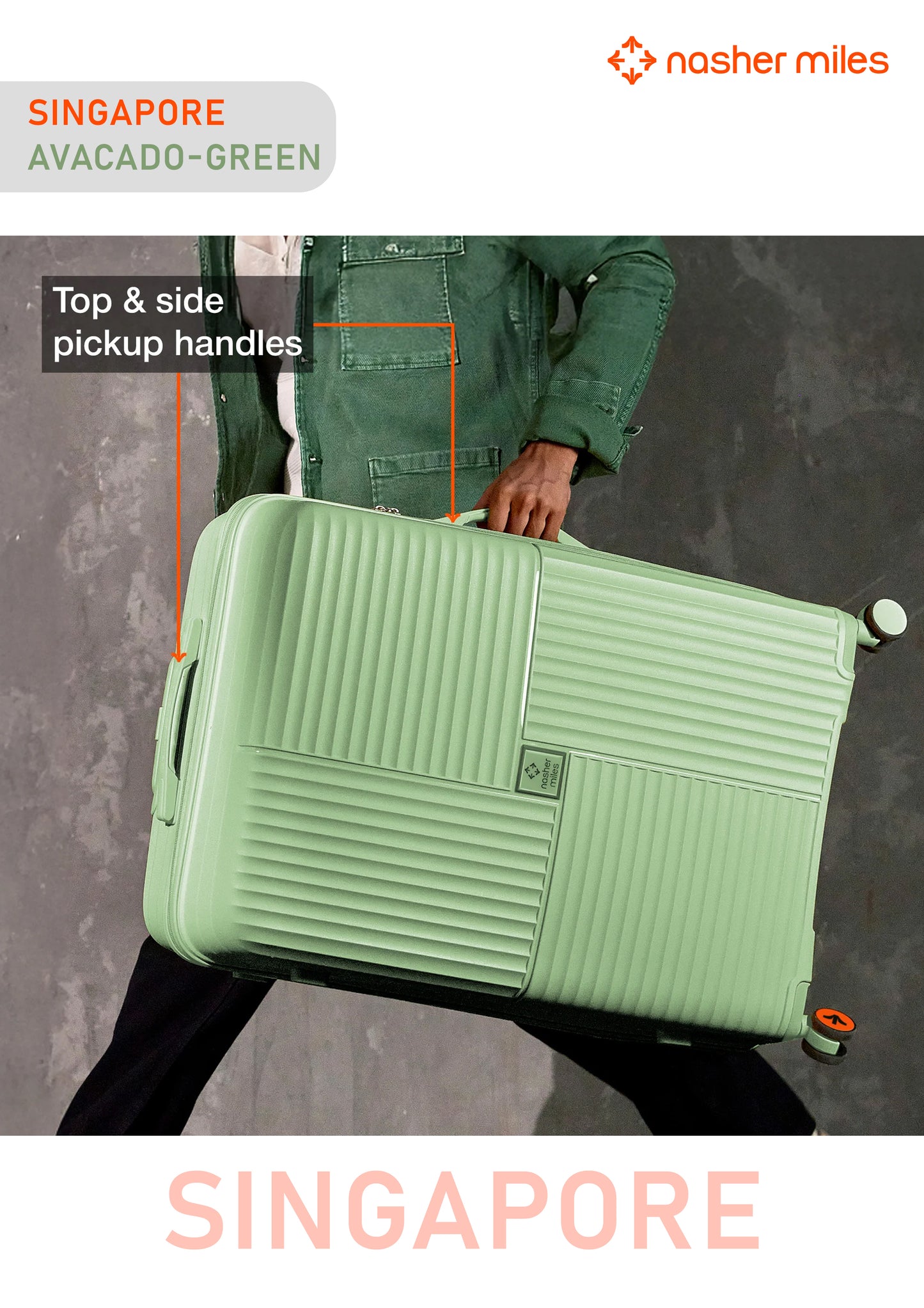Nasher Miles Singapore Luggage - Avacado Green