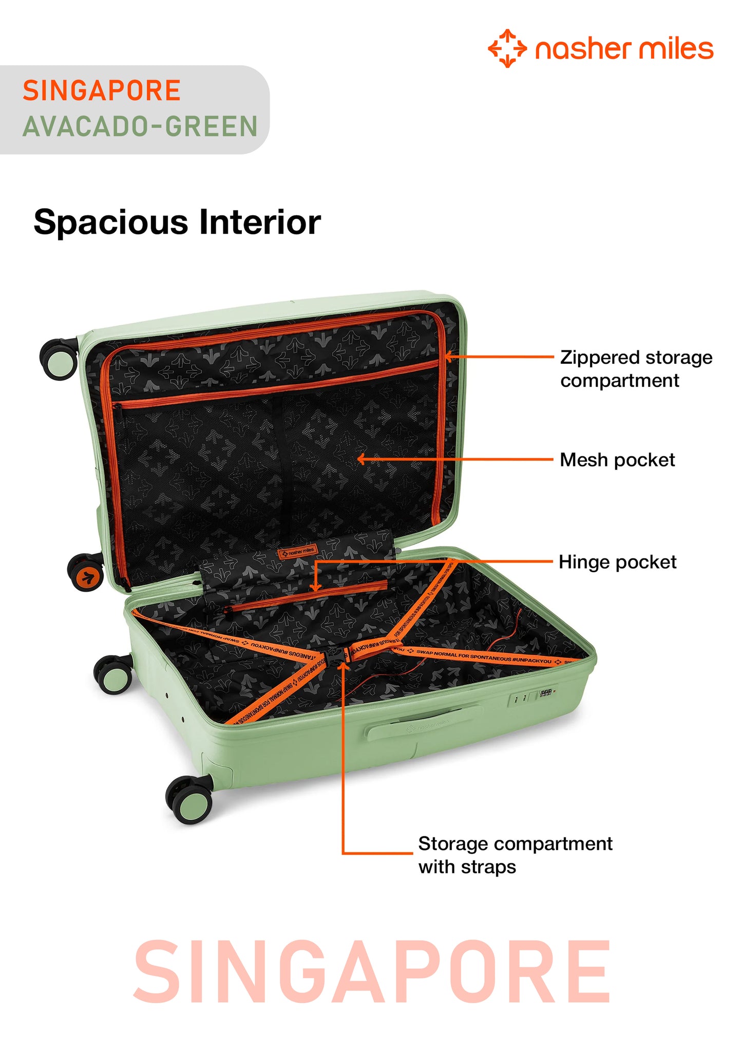Nasher Miles Singapore Luggage - Avacado Green