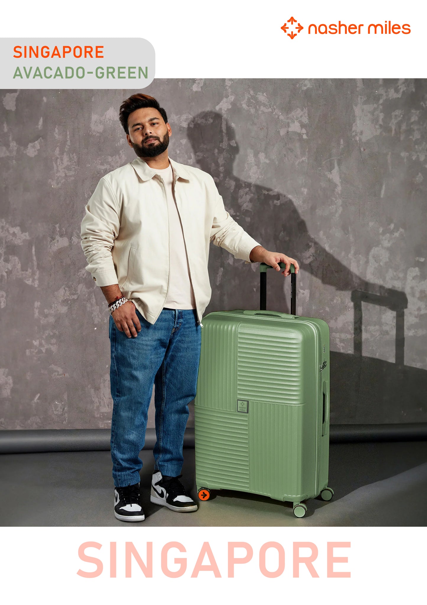 Nasher Miles Singapore Luggage - Avacado Green