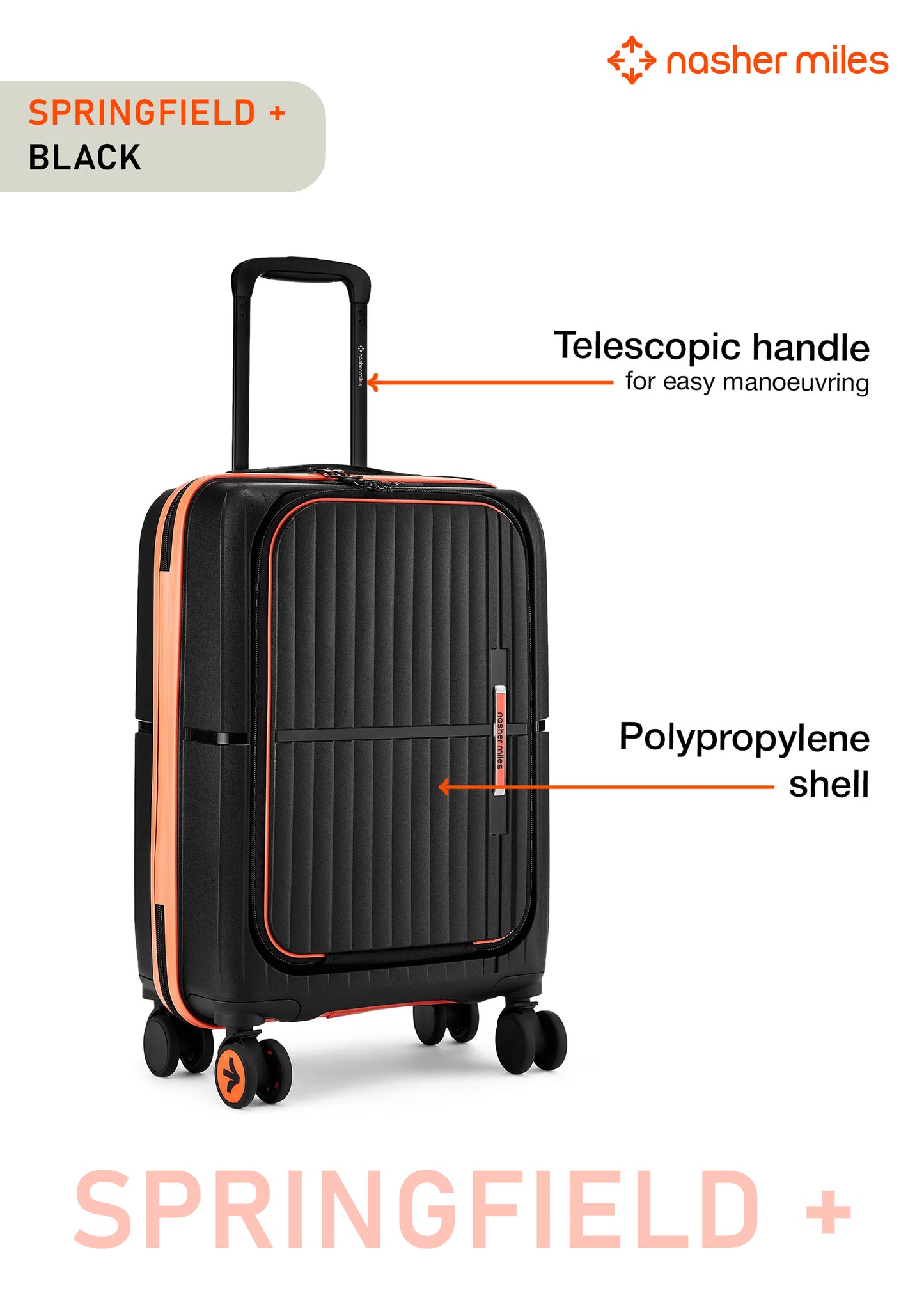 Nasher Miles Springfield Plus Luggage - Black