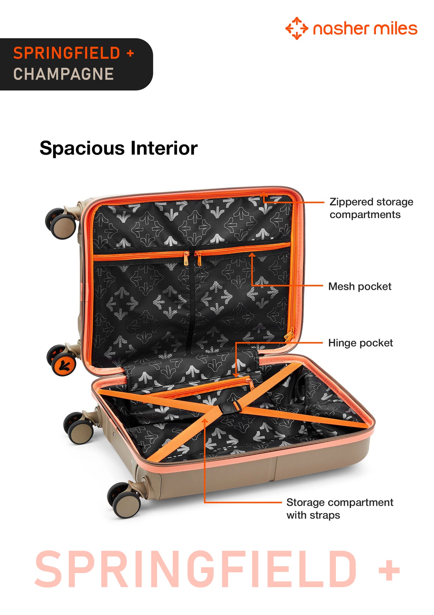 Nasher Miles Springfield Plus Luggage - Champagne