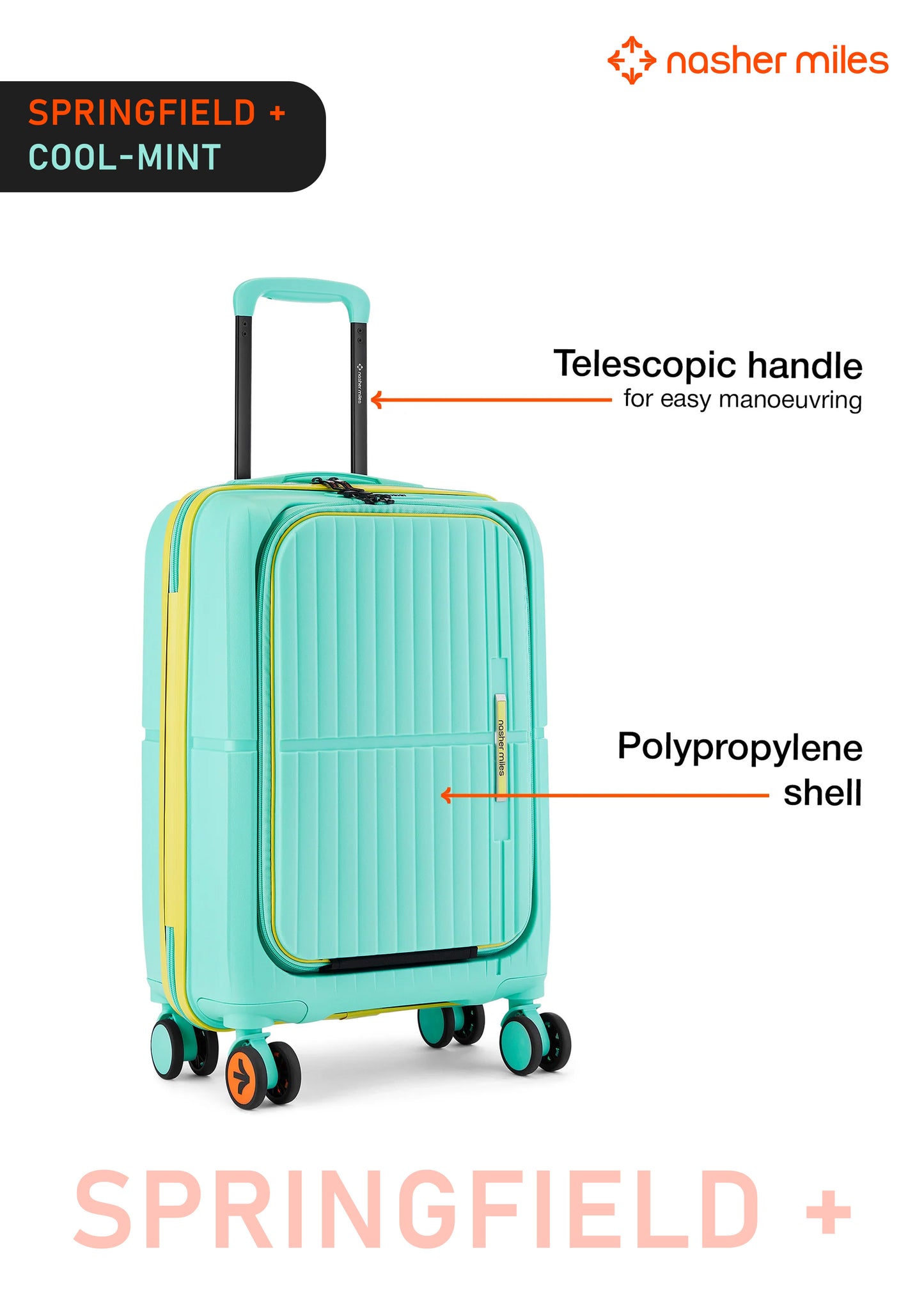 Nasher Miles Springfield Plus Luggage - Cool Mint