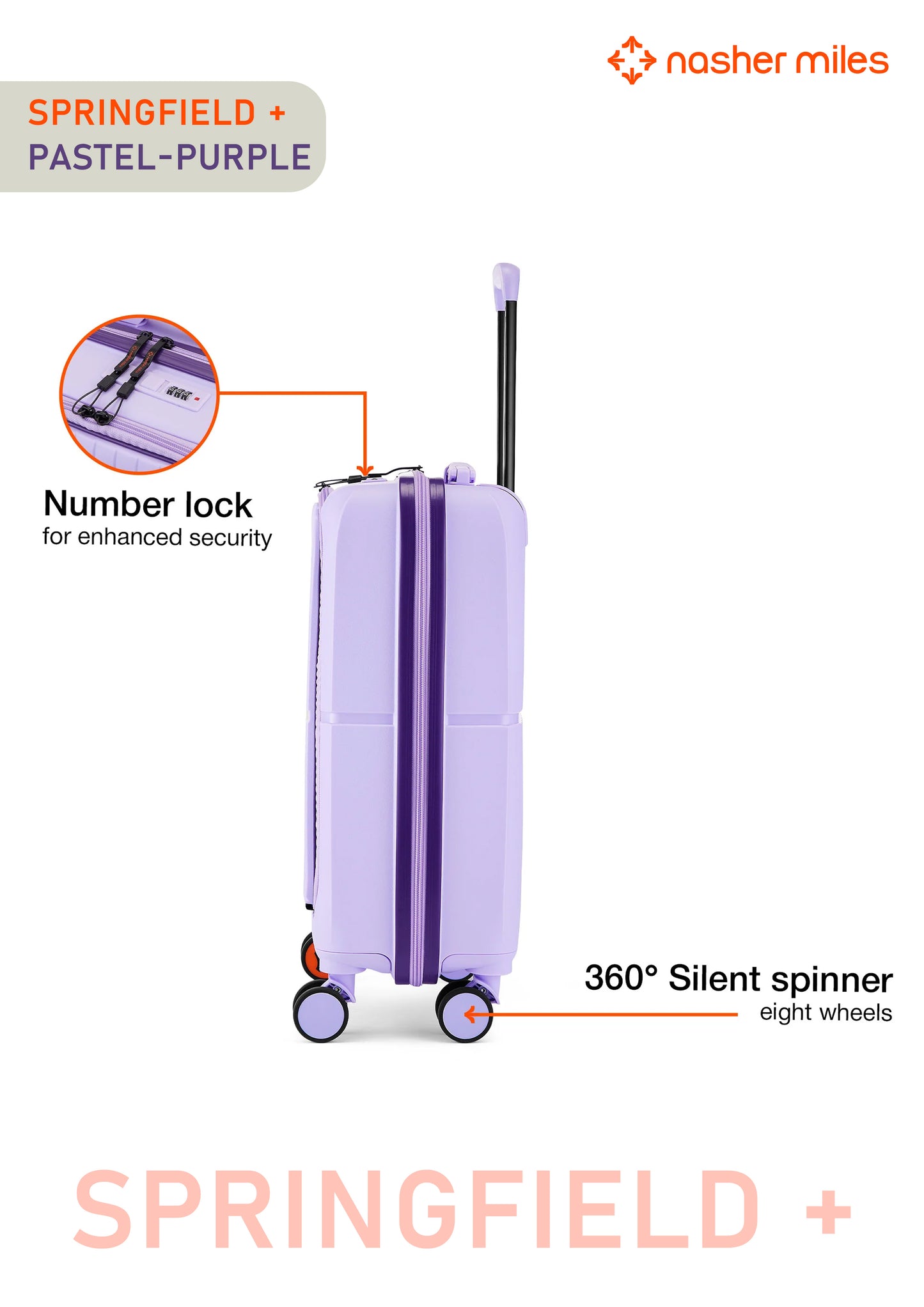 Nasher Miles Springfield Plus Luggage - Pastel Purple