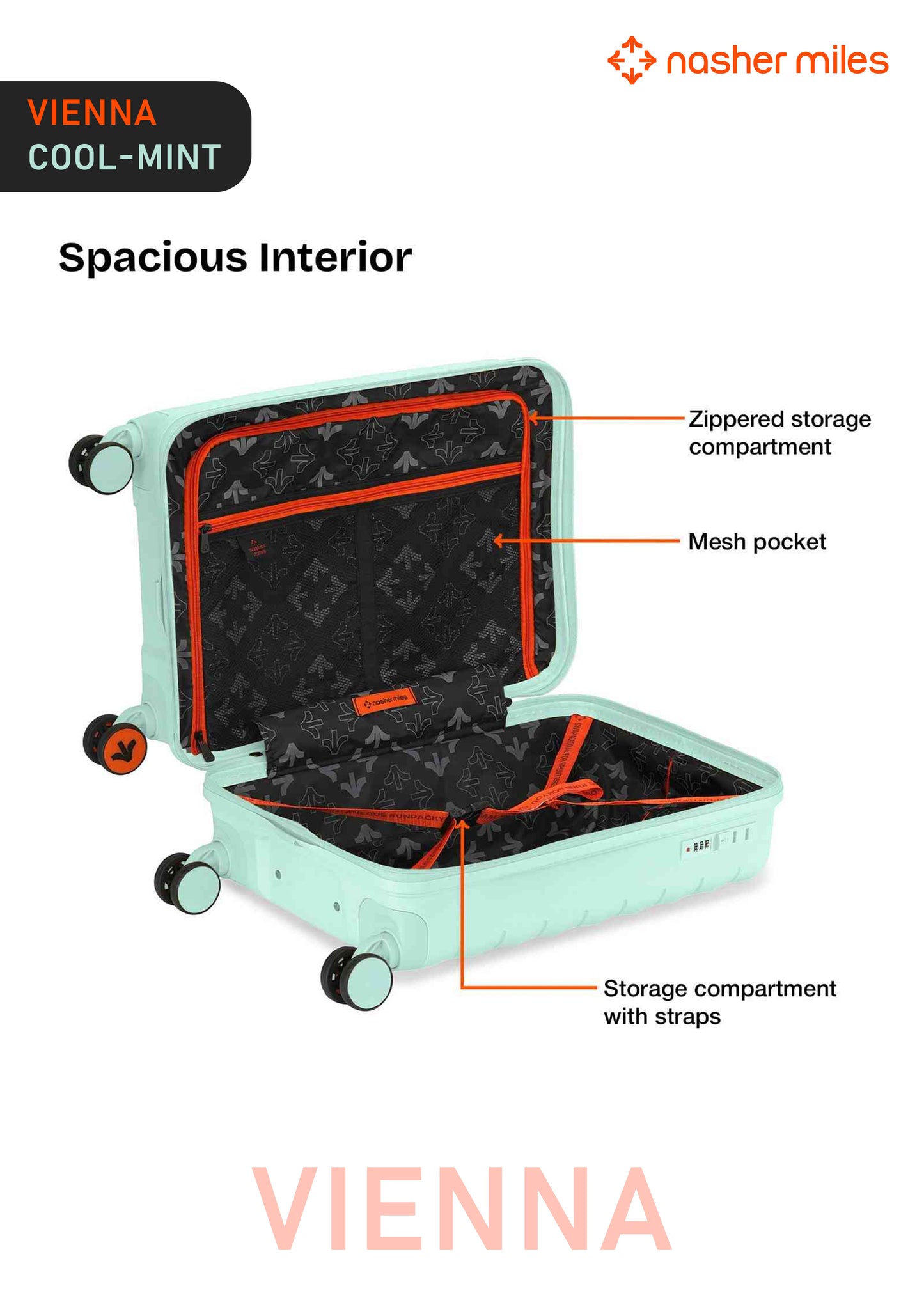 Nasher Miles Vienna Luggage - Cool Mint