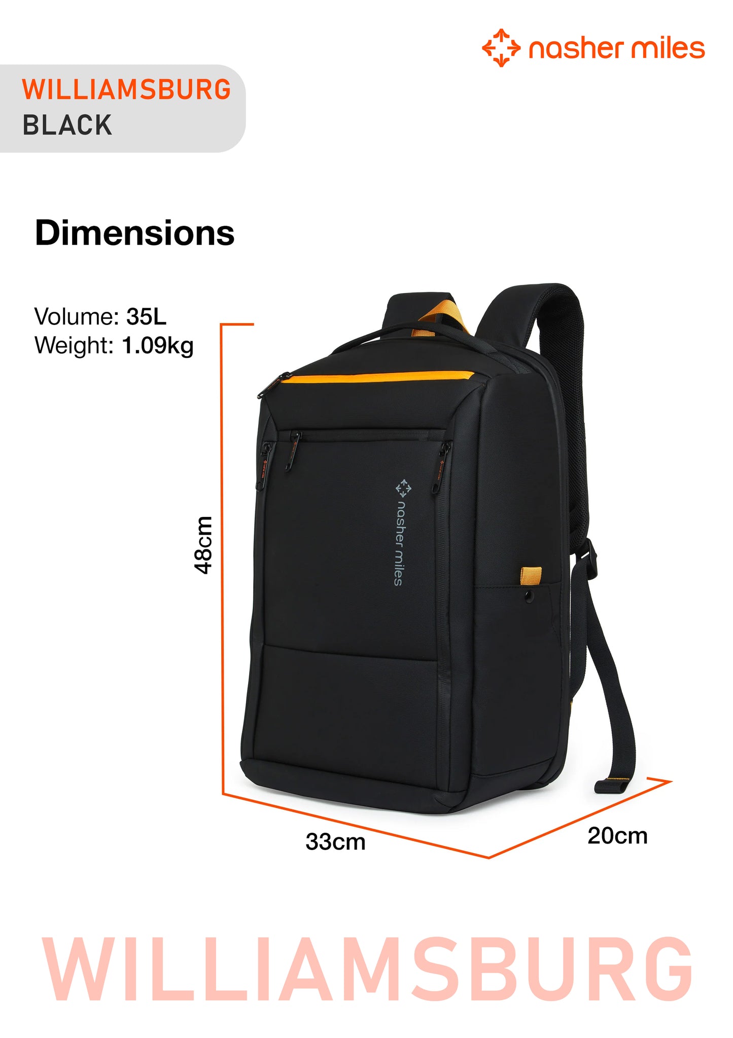 Nasher Miles Williamsburg Backpack- Black