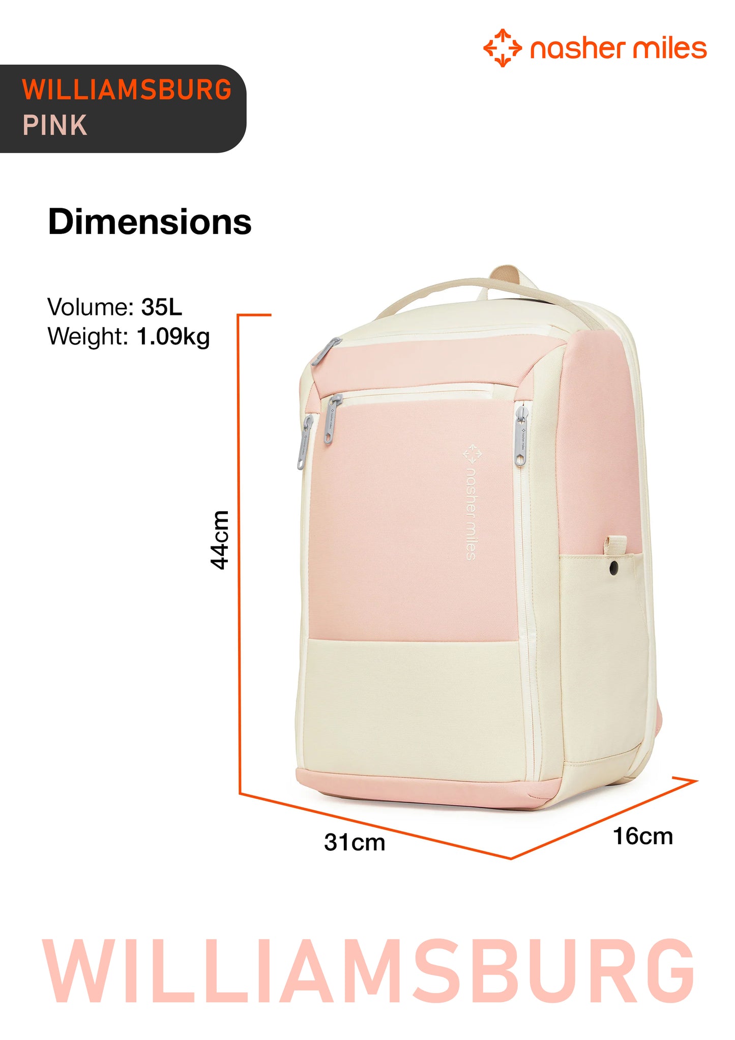 Nasher Miles Williamsburg Backpack- Pink