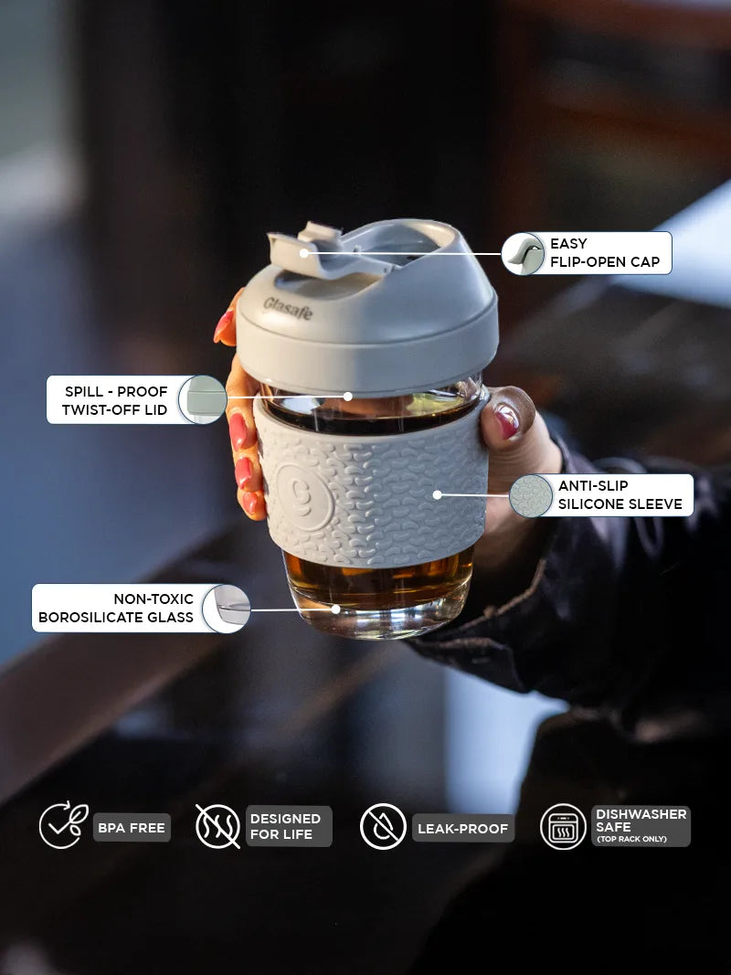 Glasafe Sipease 320ml - Coffee Mug (Soothing Slate)