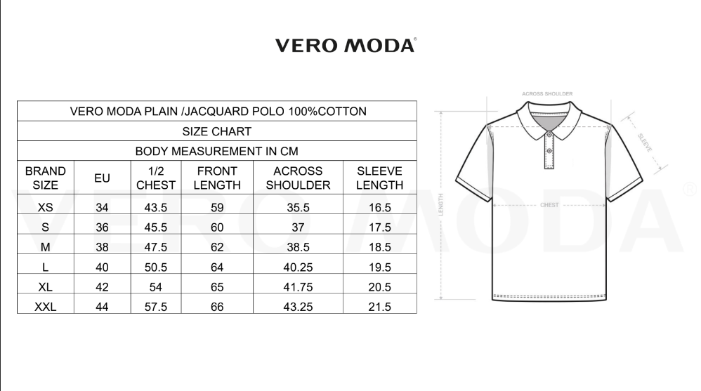 Vero Moda Solid/Plain Polo - Black