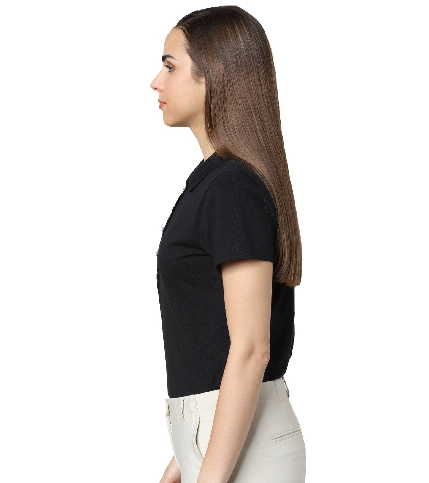 Vero Moda Solid/Plain Polo - Black