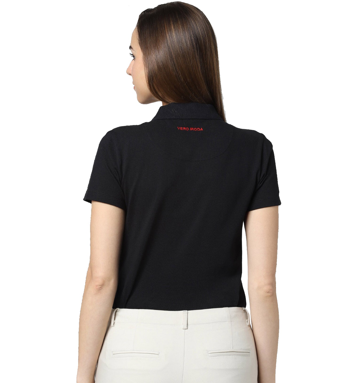 Vero Moda Solid/Plain Polo - Black