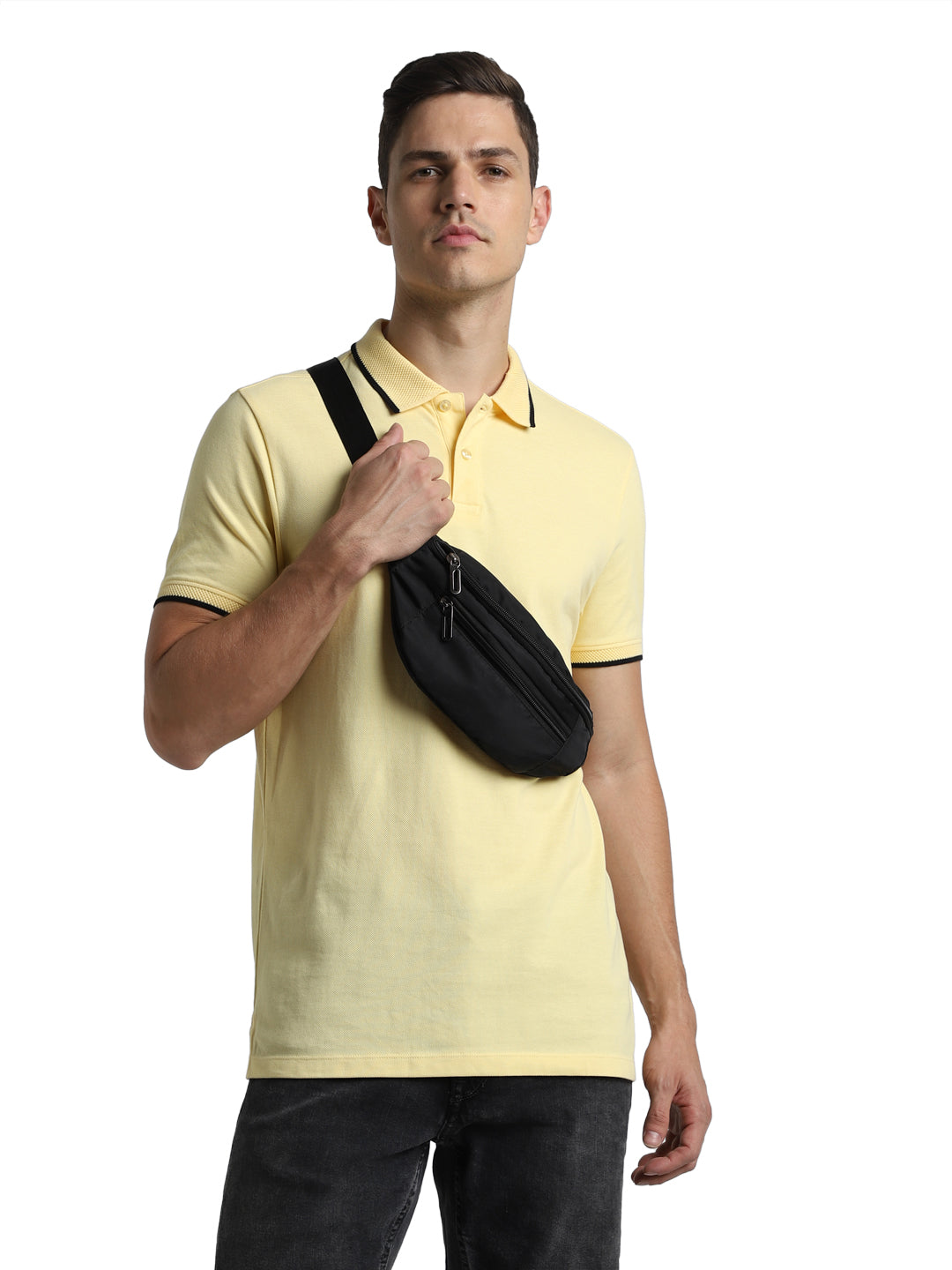 Jack&Jones Jacquard Tipping Polo - Yellow