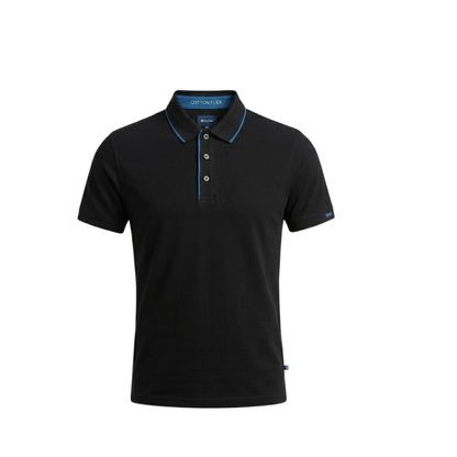 Turtle Cotton Flex Polo - Black