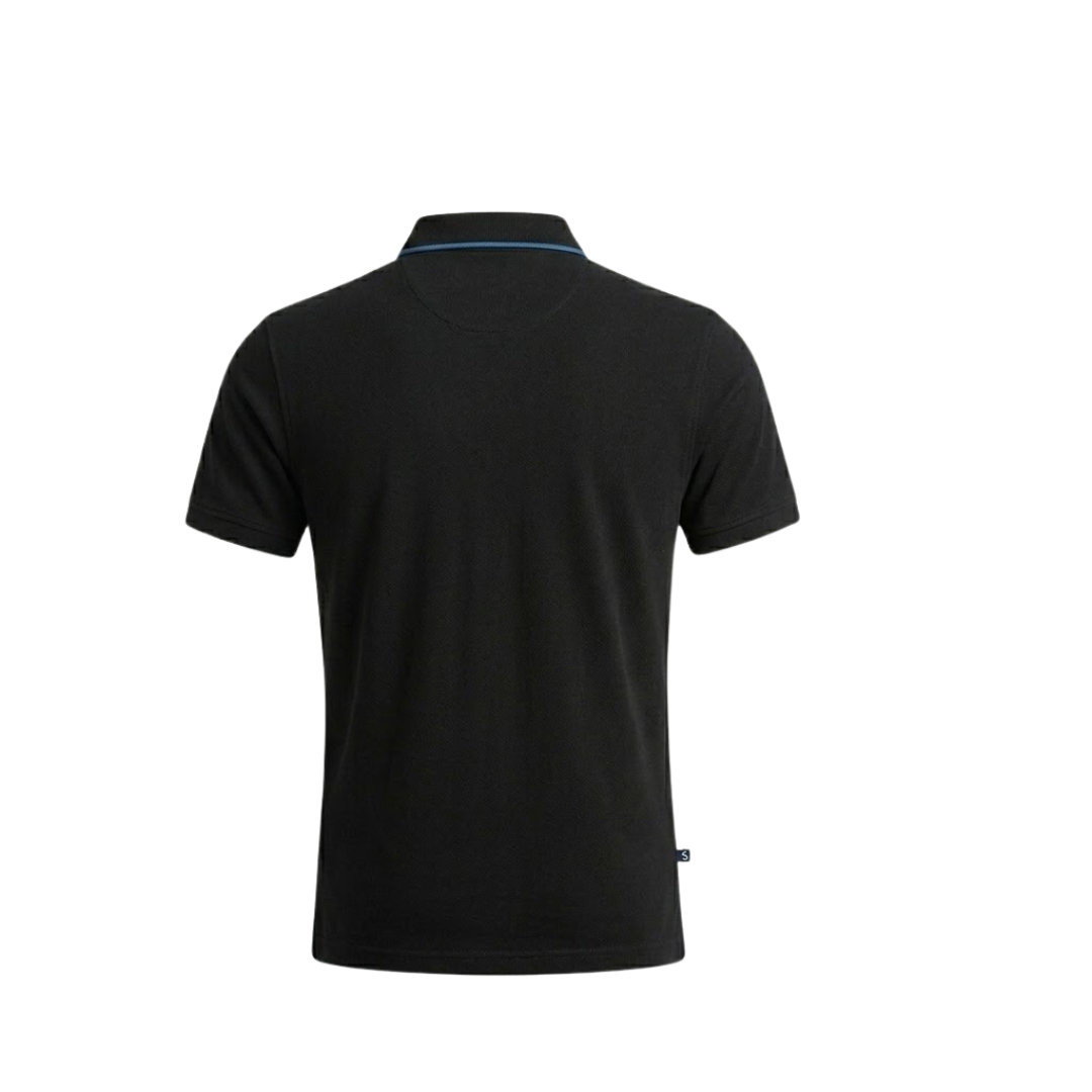 Turtle Cotton Flex Polo - Black