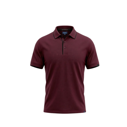 Turtle Cotton Flex Polo - Maroon