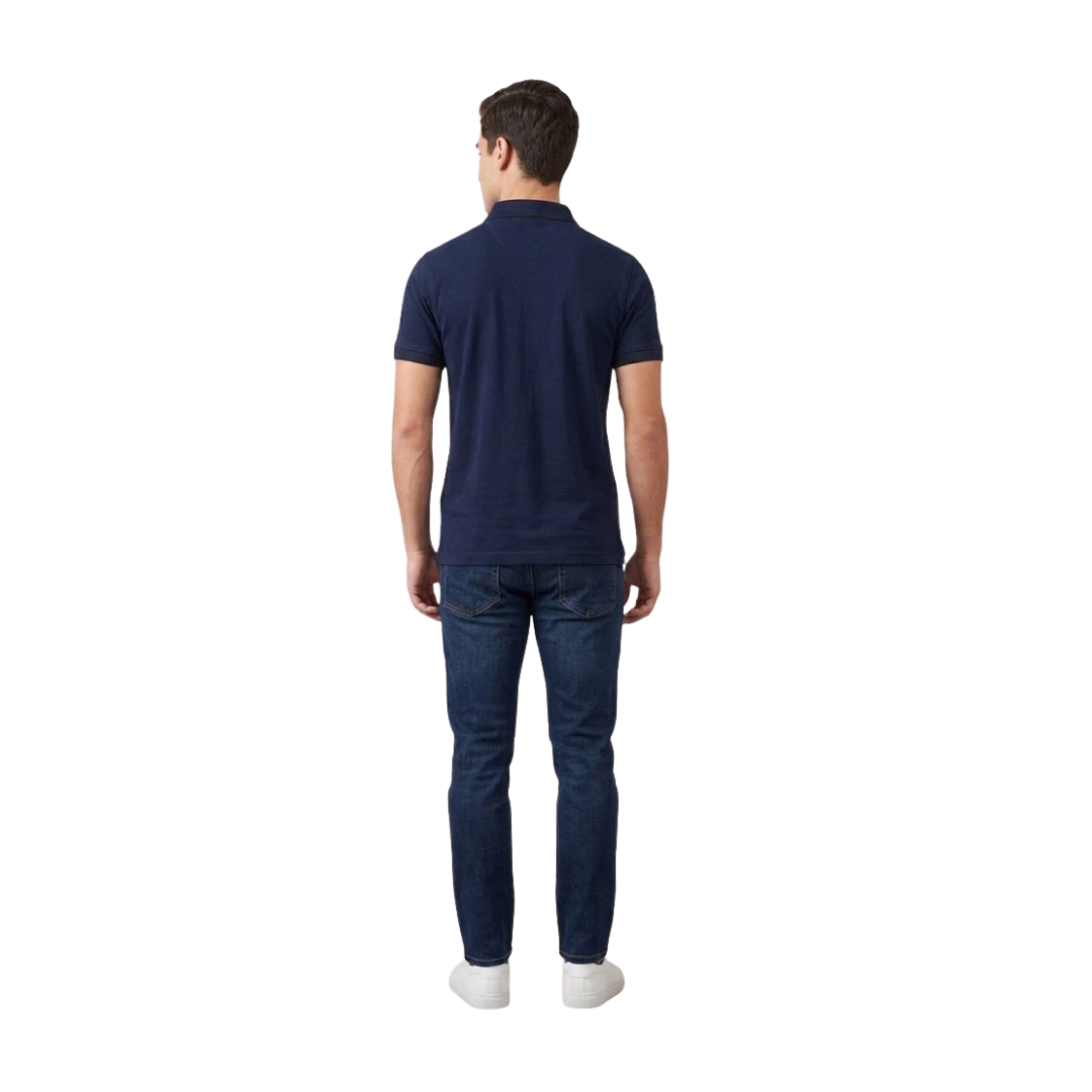 Turtle Cotton Flex Polo - Navy Blue