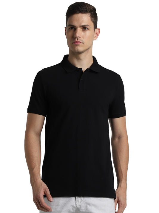 Jack&Jones Jacquard Plain Polo - Black