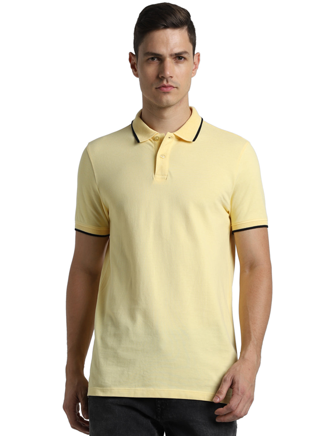 Jack&Jones Jacquard Tipping Polo - Yellow