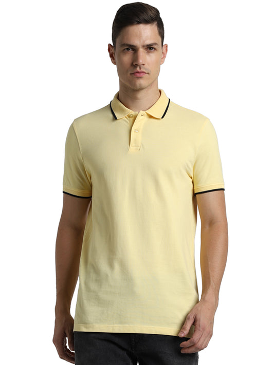 Jack&Jones Jacquard Tipping Polo - Yellow