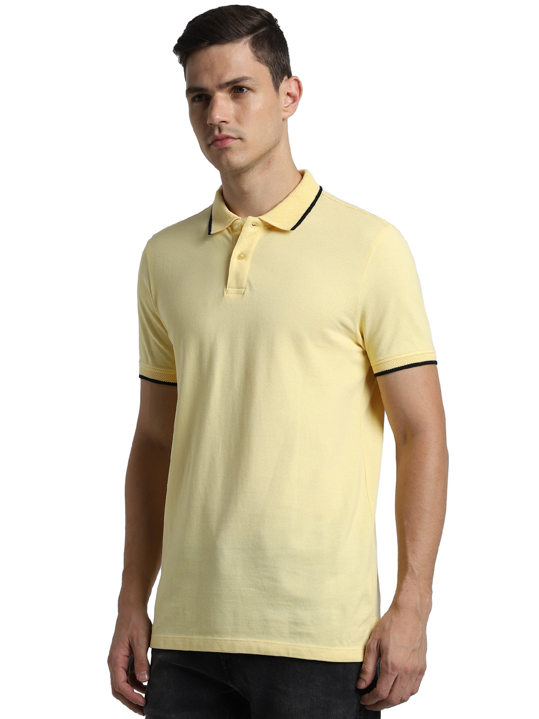 Jack&Jones Jacquard Tipping Polo - Yellow