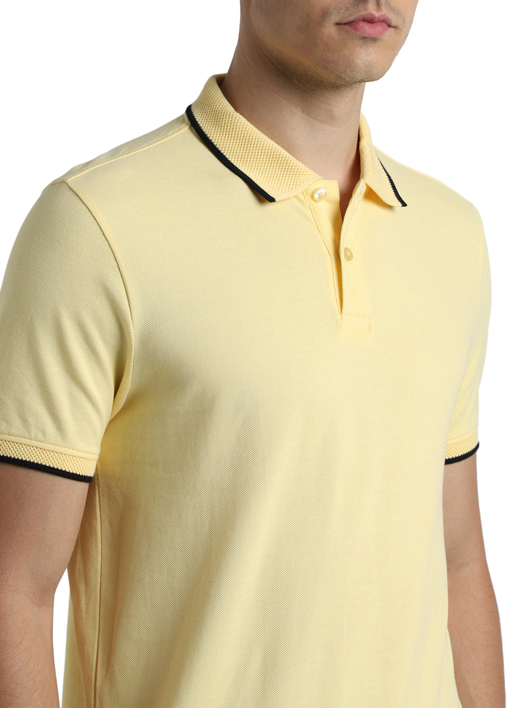 Jack&Jones Jacquard Tipping Polo - Yellow