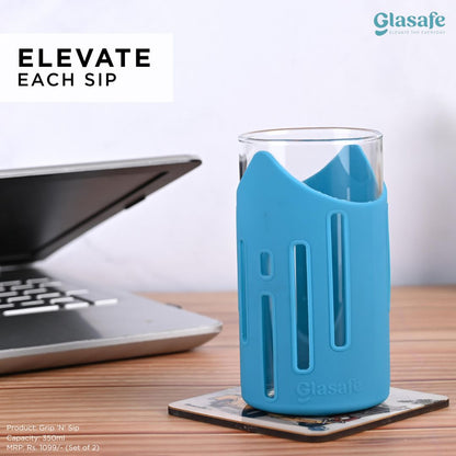 Glasafe Hydration Combo Set Of 3 (Bottle: 750mlX1 + Drinking Glass 350mlX2)