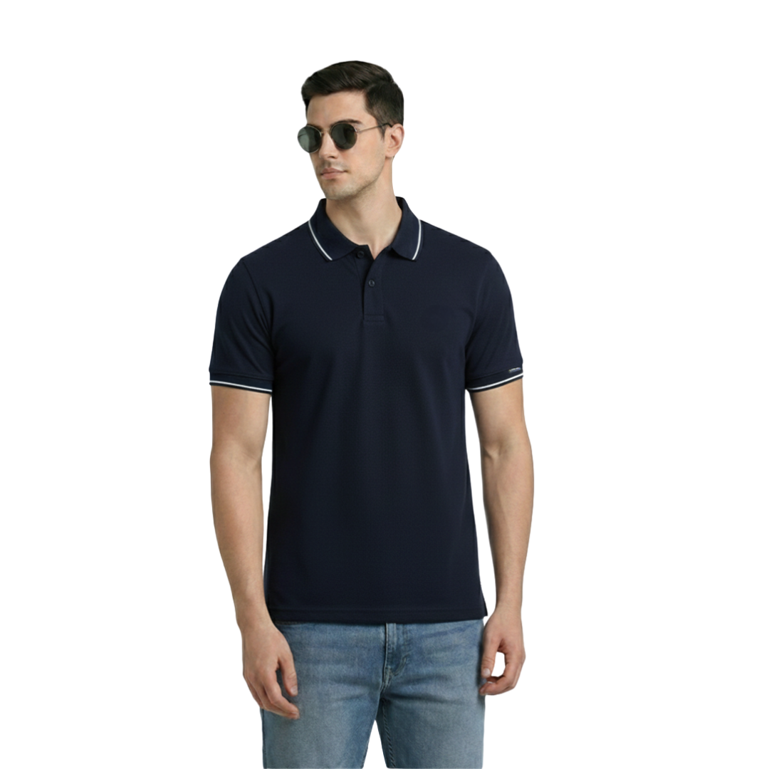 Turtle Oxford Polo - Navy Blue