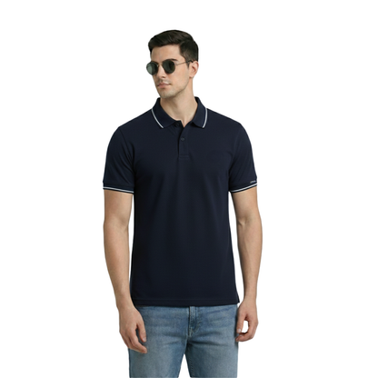 Turtle Oxford Polo - Navy Blue