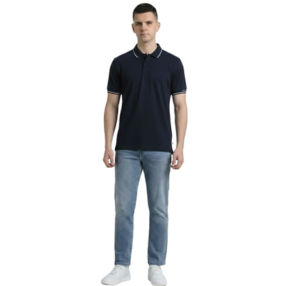 Turtle Oxford Polo - Navy Blue