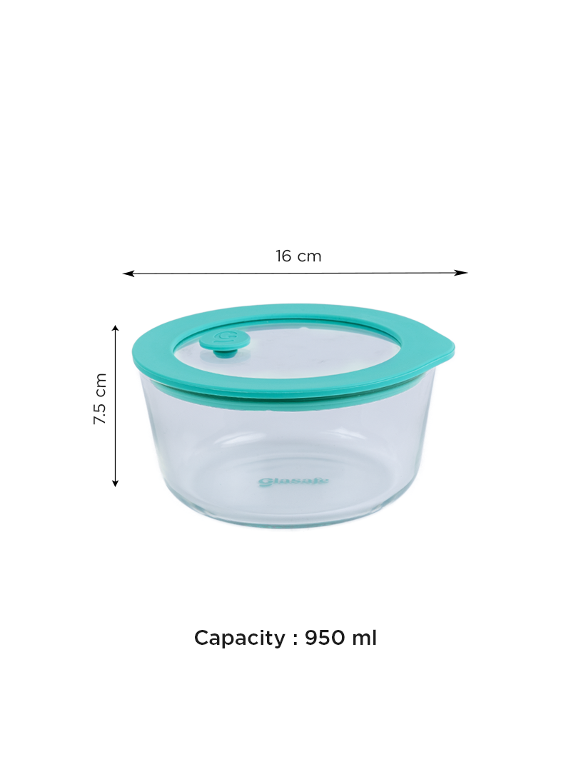 Microwave-Safe Borosilicate Glass Serving Bowl with Lid – 950ml Mellow Mist
