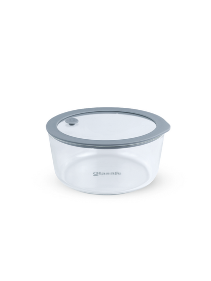 Borosilicate Glass Mixing Bowl with Leak-Proof Lid and Air-vent – 950ml Soothing Slate