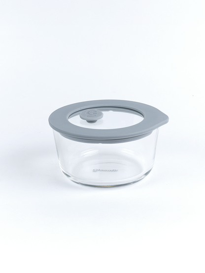 Borosilicate Glass Bowl with Leak-Proof Lid and Air Vent – 250ml (Soothing Slate)