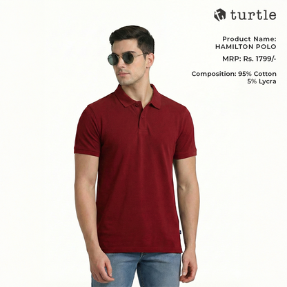 Turtle Hamilton Polo - Maroon