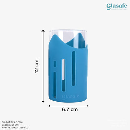 Glasafe Hydration Combo Set Of 3 (Bottle: 750mlX1 + Drinking Glass 350mlX2)