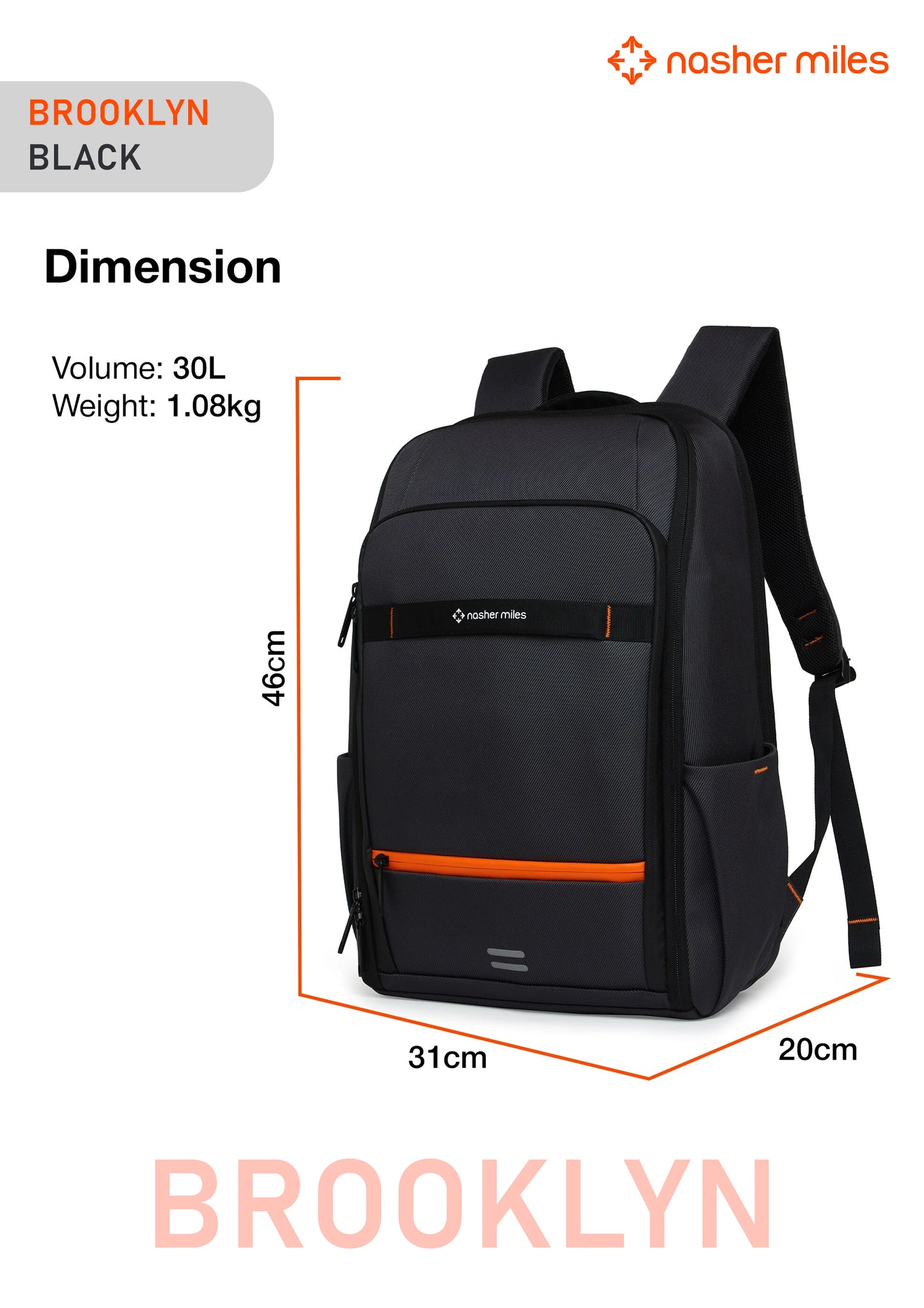 Nasher Miles Brooklyn Backpack- Black