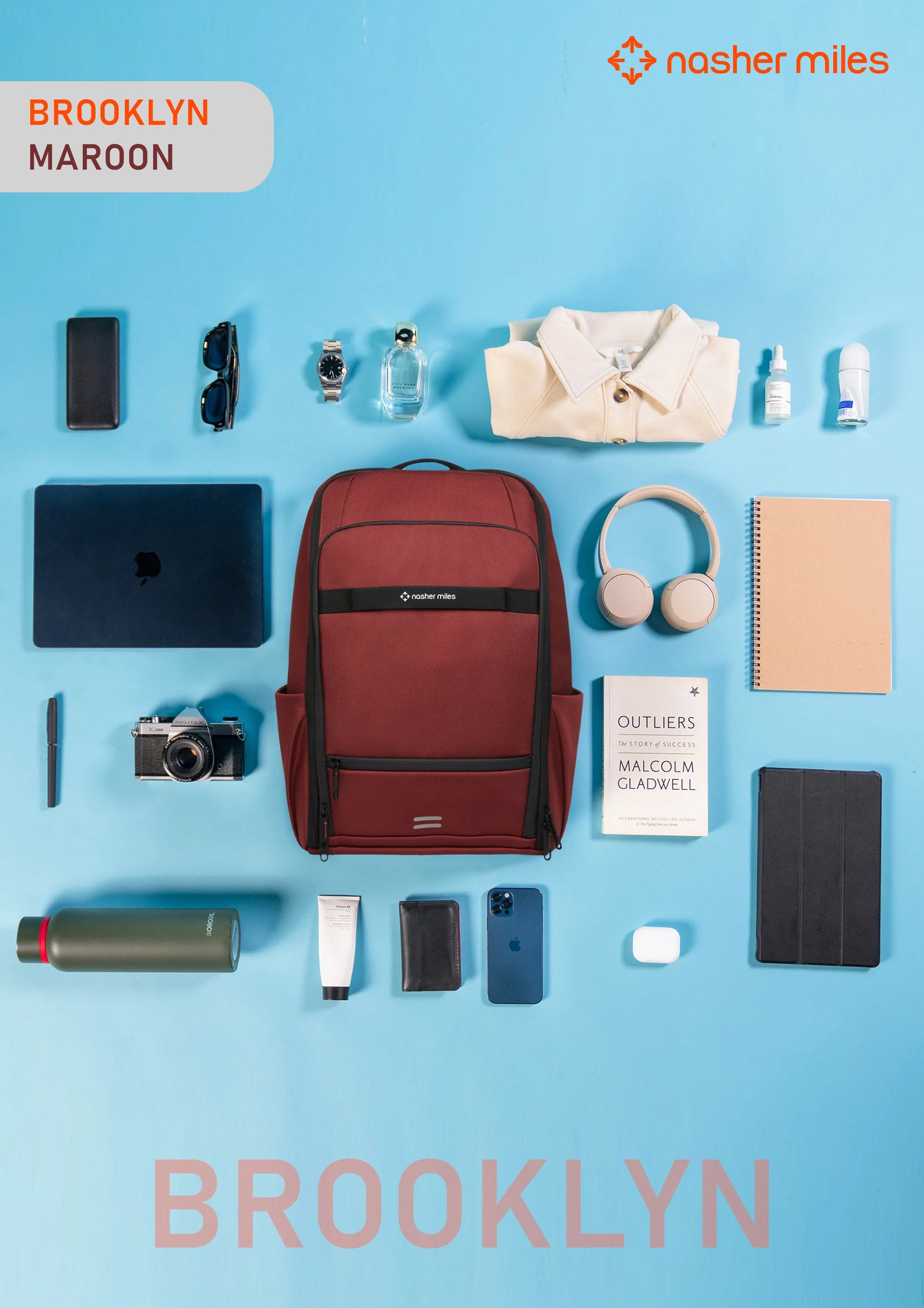 Nasher Miles Brooklyn Backpack- Maroon
