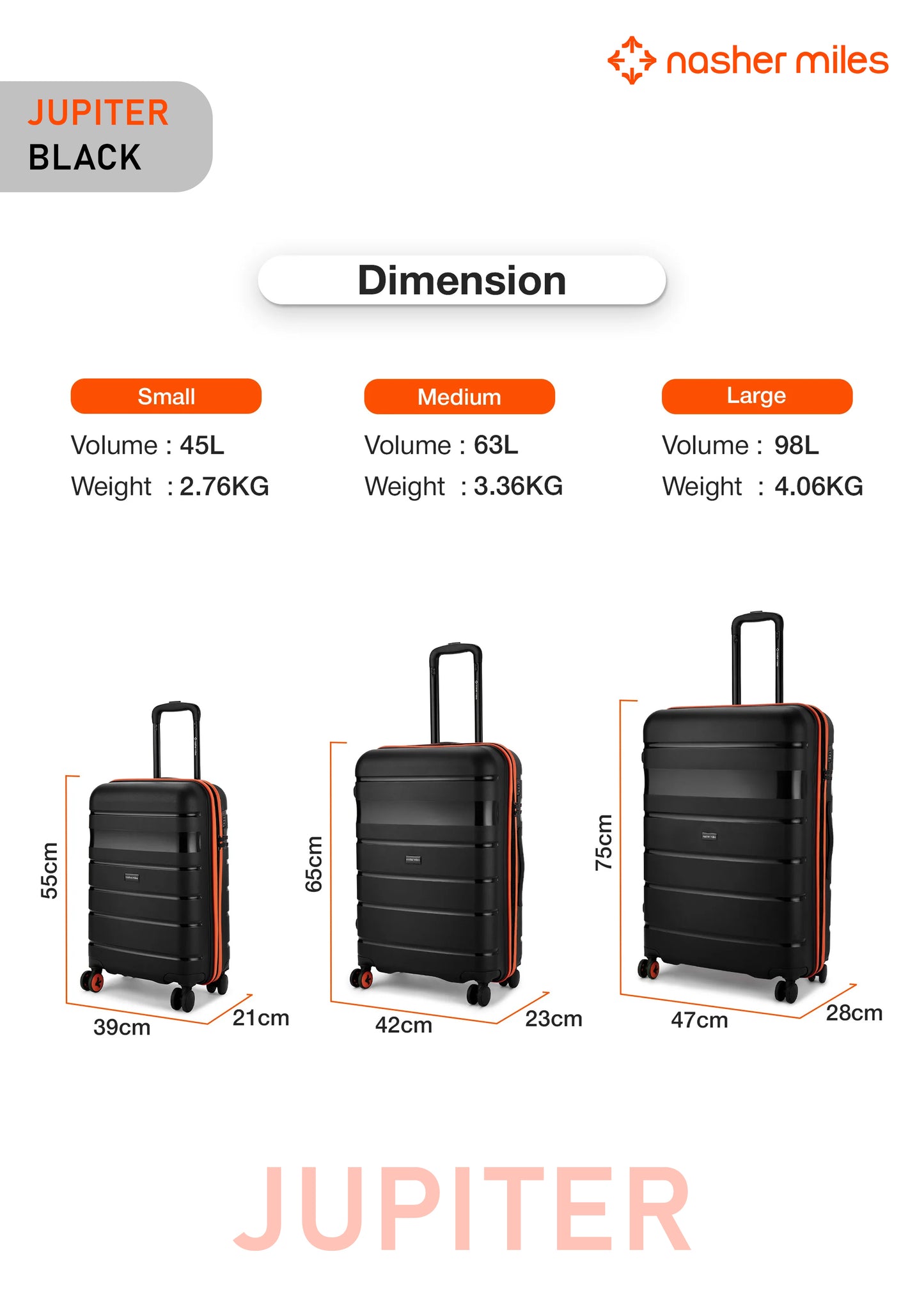 Nasher Miles Jupiter Luggage - Black