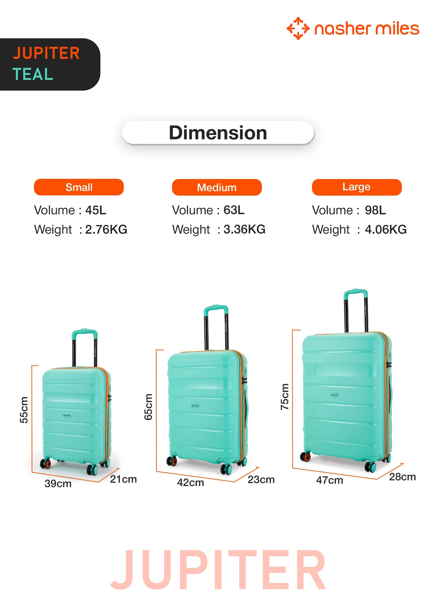 Nasher Miles Jupiter Luggage - Teal