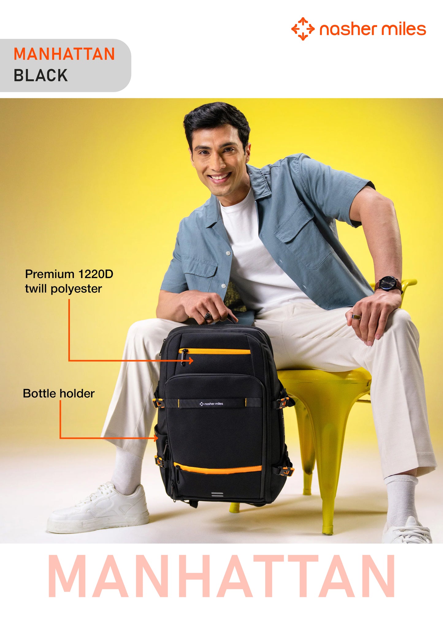 Nasher Miles Manhattan Backpack- Black