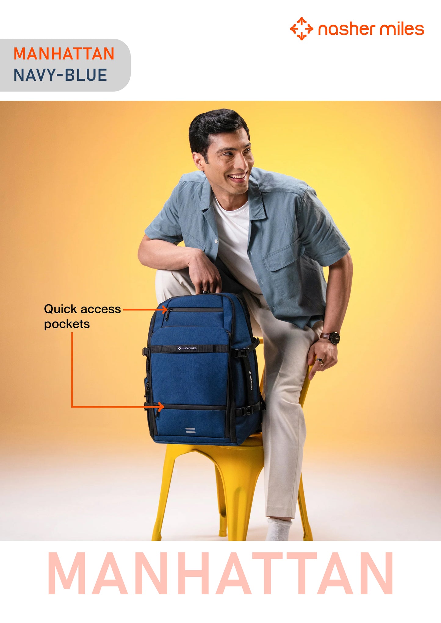 Nasher Miles Manhattan Backpack- Navy Blue